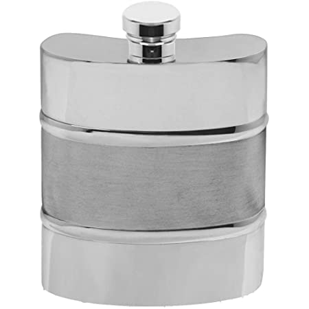 6oz Pewter Hip Flask with Satin Centre