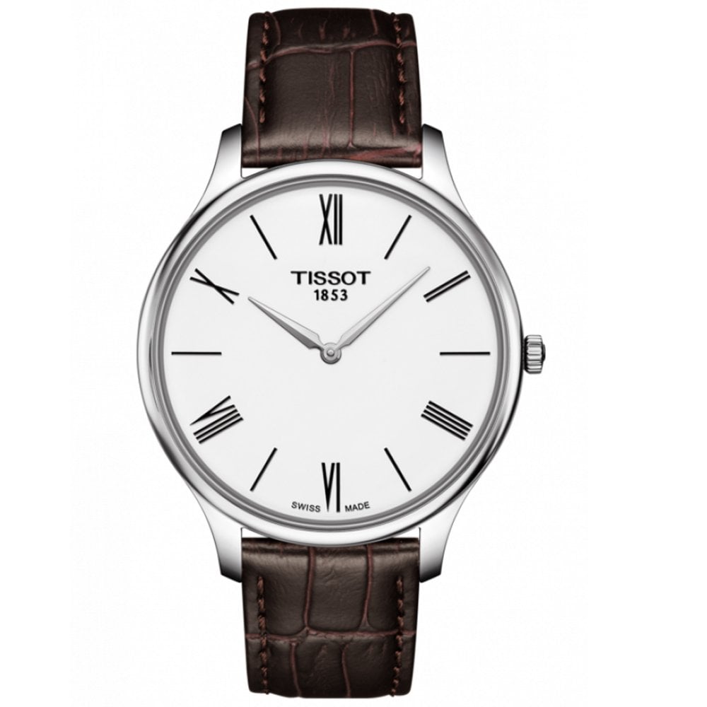 Mens Steel Tissot Tradition 5.5 Watch on Leather Strap