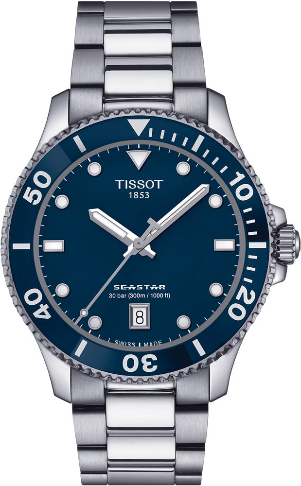 Mens Steel Tissot Seastar 1000 Watch on Bracelet