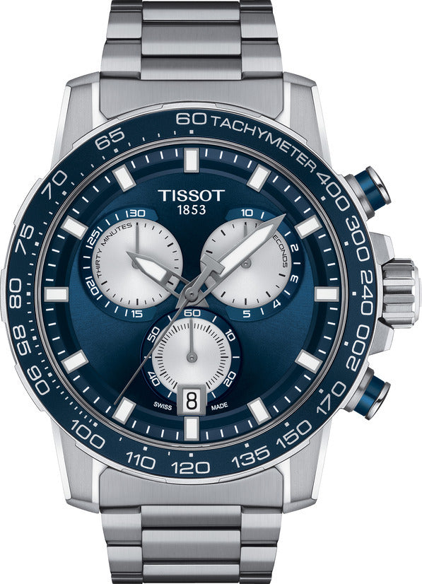 Mens Steel Tissot Supersport Chronograph Watch on Bracelet