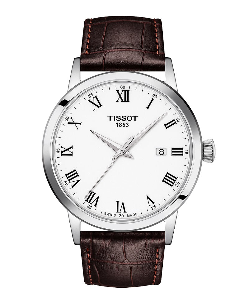 Mens Steel Tissot Classic Dream Watch on Leather Strap