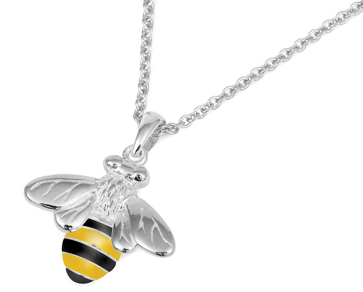 Sterling Silver &amp; Enamel Bee Necklace