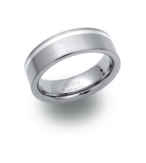Mens Unique &amp; Co Titanium &amp; Silver Ring
