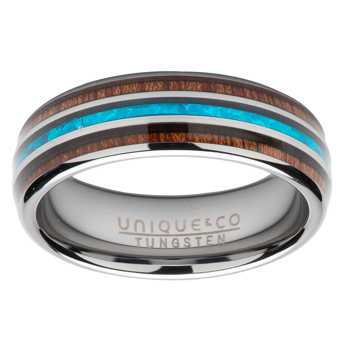 Mens Unique &amp; Co Tungsten Carbide Ring