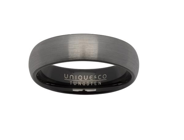 Mens Unique &amp; Co Black Tungsten Carbide Ring