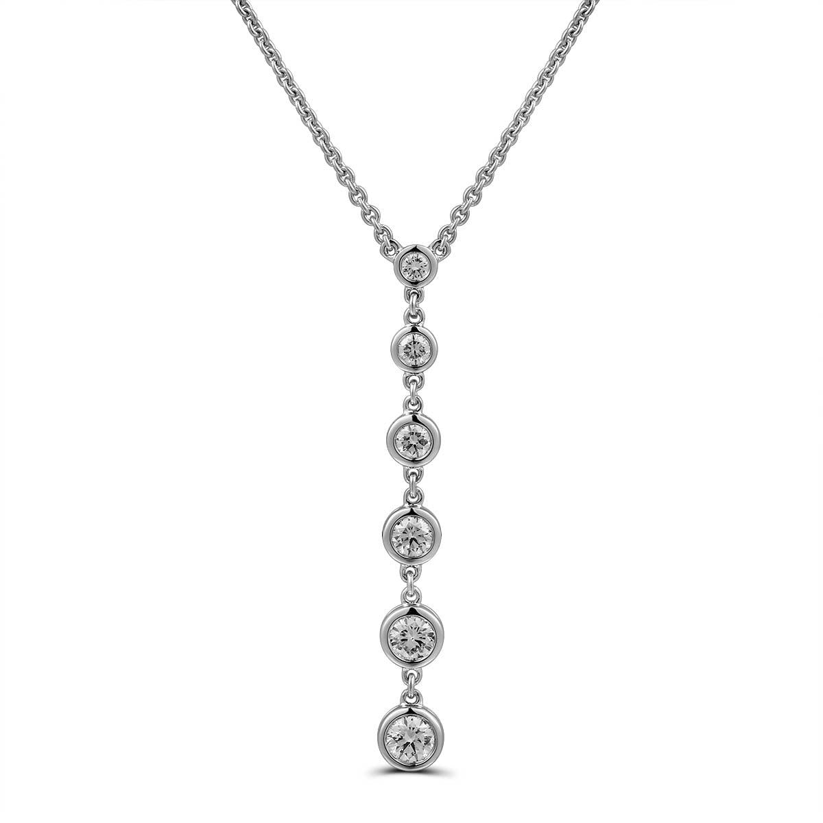 18ct White Gold Diamond Drop Necklace