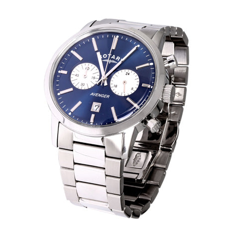 Mens Steel Rotary Avenger Chronograph Watch on Bracelet