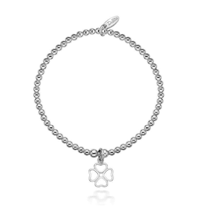 Sterling Silver Dollie Jewellery Lucky Clover Stacking Bracelet