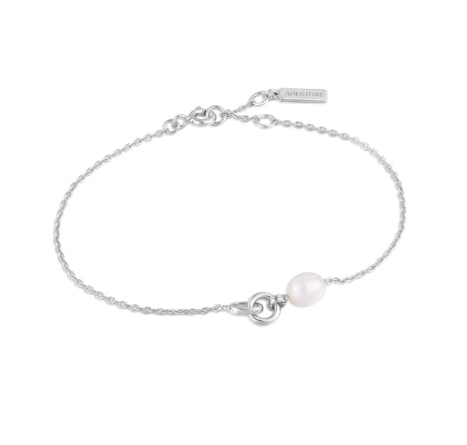 Sterling Silver Ania Haie Pearl Link Chain Bracelet