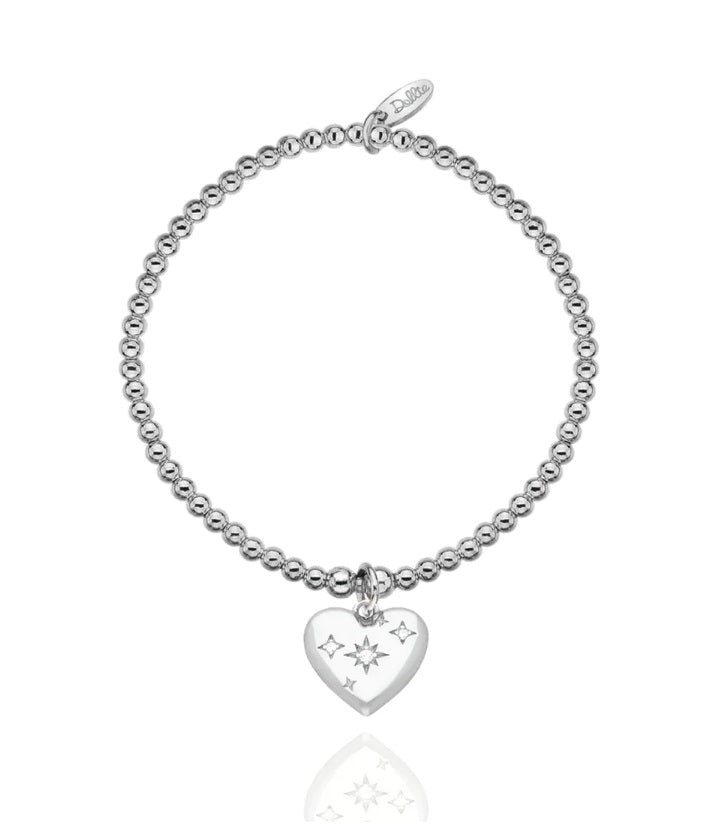 Sterling Silver Dollie Jewellery Ophelia Heart Stacking Bracelet