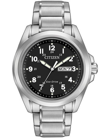 Mens Steel Citizen Eco Drive Day & Date Watch on Bracelet