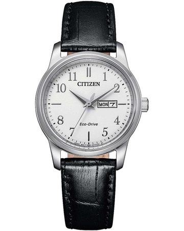 Ladies Steel Citizen Eco Drive Watch on Leather Strap