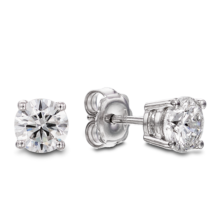 18ct White Gold 0.50ct Claw Set Diamond Stud Earrings