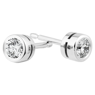 18ct White Gold 0.42ct Rub Set Diamond Stud Earrings