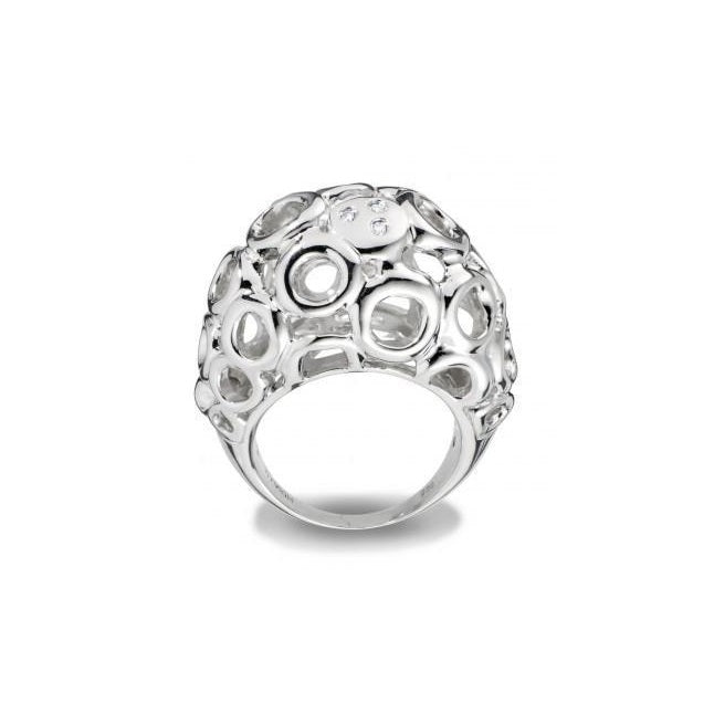 Sterling Silver Hot Diamonds Bubble Ring