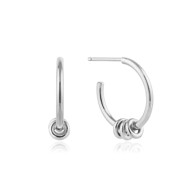 Sterling Silver Ania Haie Modern Hoop Earrings