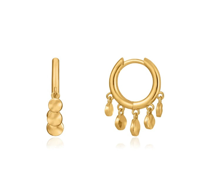 Gold Vermeil Ania Haie Mini Disc Huggie Hoop Earrings