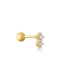 Gold Vermeil Ania Haie Double Sparkle Barbell Single Earring