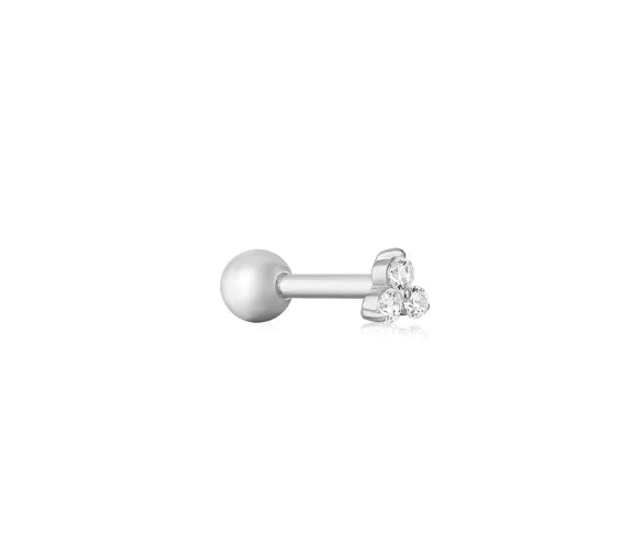 Sterling Silver Ania Haie Trio Sparkle Barbell Single Earring