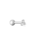 Sterling Silver Ania Haie Trio Sparkle Barbell Single Earring