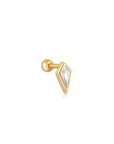 Gold Vermeil Ania Haie Sparkle Emblem Single Barbell Stud Earring