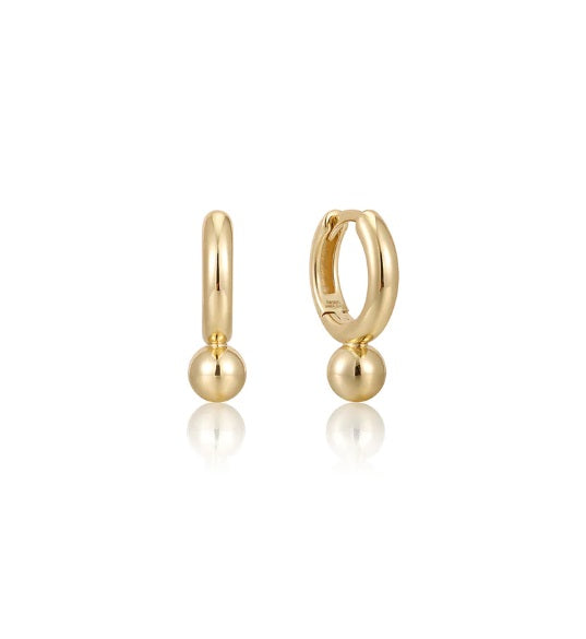 Gold Vermeil Ania Haie Orb Drop Huggie Hoop Earrings