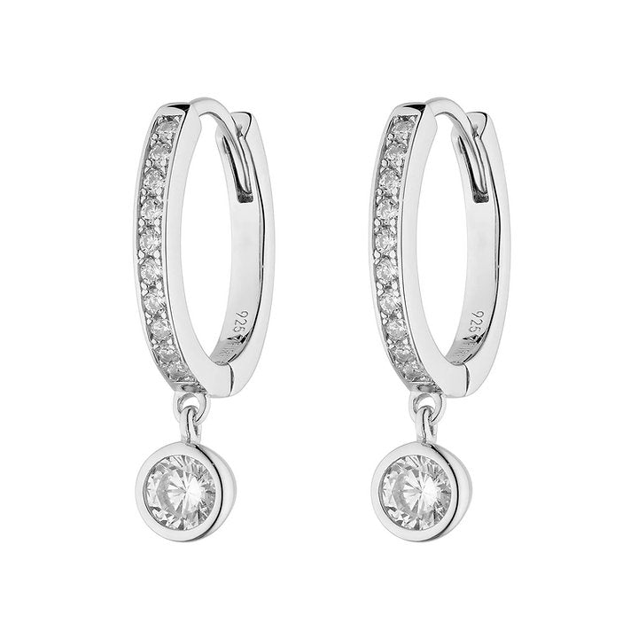 Diamonfire Hoop Earrings With Charm Drops