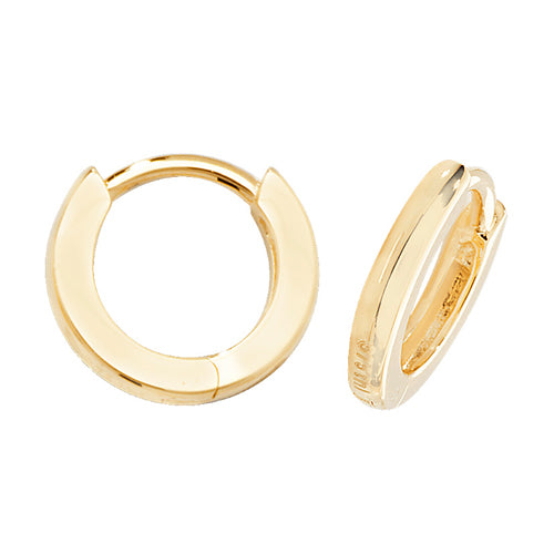 9ct Yellow Gold Small Plain Hoop Earrings