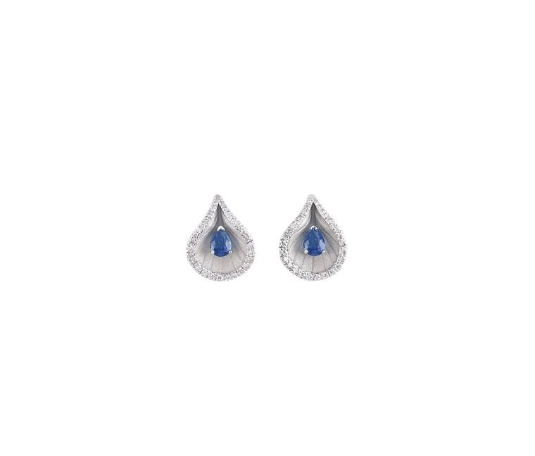 18ct White Gold Annamaria Cammilli Sapphire and Diamond Stud Earrings