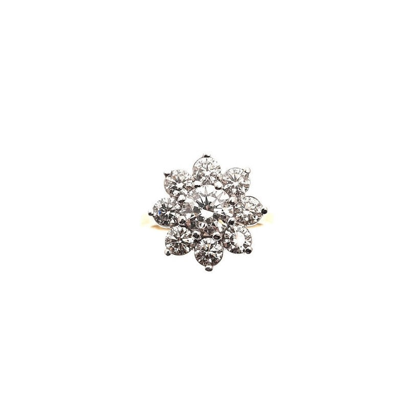 18ct Yellow Gold 2.43ct The S.T. Hopper Daisy Cluster Diamond Ring