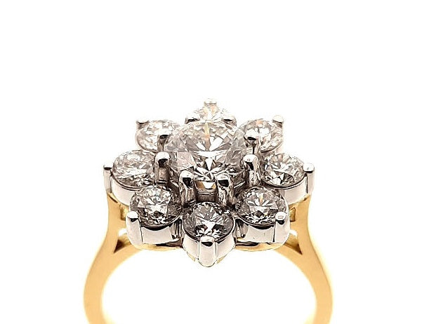 18ct Yellow Gold 2.43ct The S.T. Hopper Daisy Cluster Diamond Ring