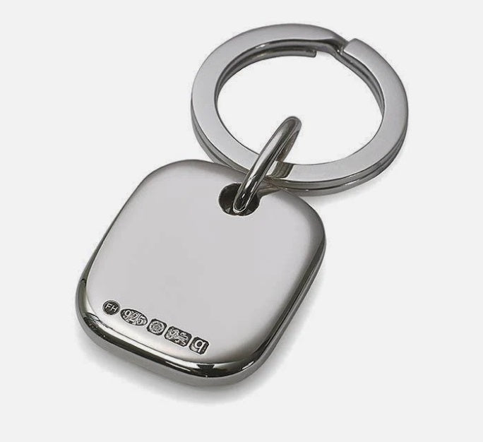 Sterling Silver Platinum Jubilee Ingot Heavy Gauge Keyring