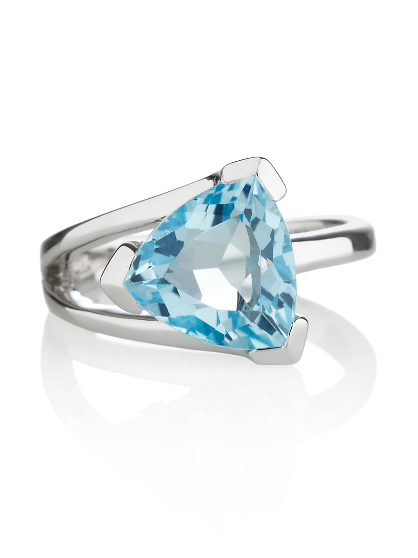 Sterling Silver Manja Blue Topaz Valentine Ring