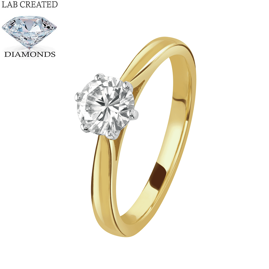 18ct Yellow Gold 0.70ct Lab Grown Diamond Solitaire Ring