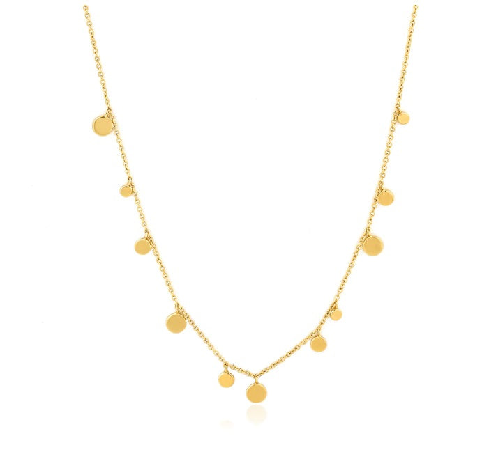 Gold Vermeil Ania Haie Geometry Mixed Discs Necklace