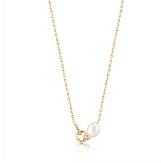 Gold Vermeil Ania Haie Pearl Link Chain Necklace