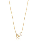 Gold Vermeil Ania Haie Pearl Link Chain Necklace