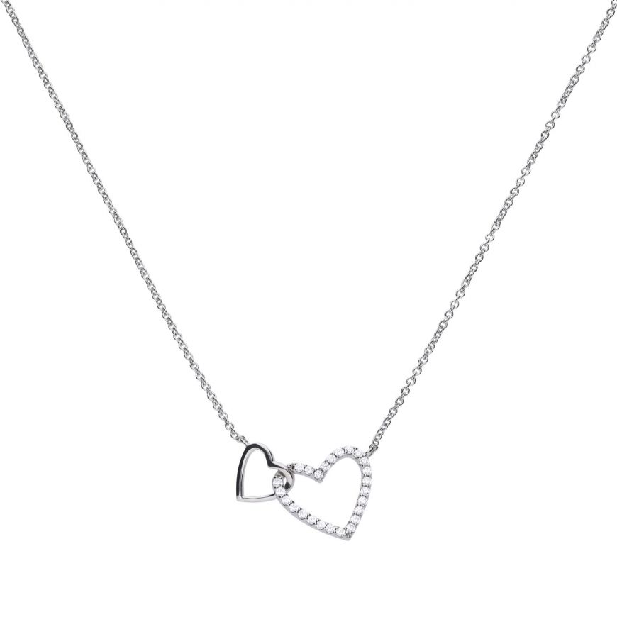 Diamonfire CZ Entwined Hearts Necklace