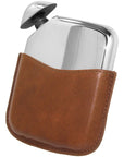 Pewter Novus Hip Flask with Leather Pouch