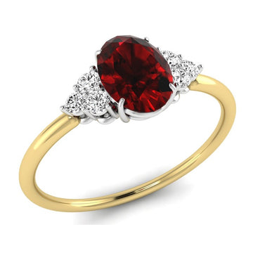 18ct Yellow Gold 7 Stone Ruby & Diamond Ring