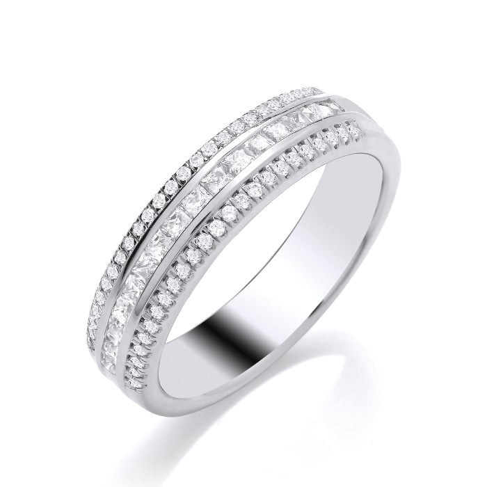 Platinum 0.60ct Diamond Half Eternity Ring