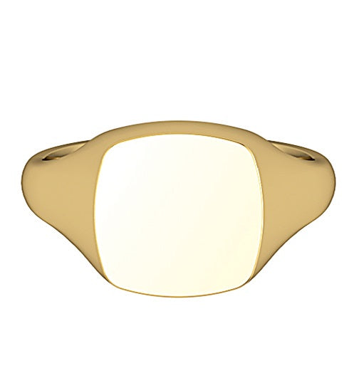 9ct Yellow Gold Medium Cushion Shape Signet Ring