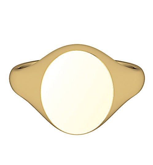 9ct Yellow Gold Medium Oval Shape Signet Ring