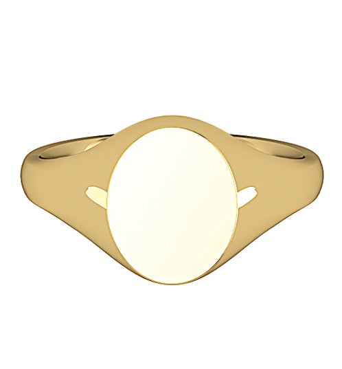 9ct Yellow Gold Small Oval Shape Signet Ring