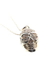 Sterling Silver Multi Stone Skull Necklace