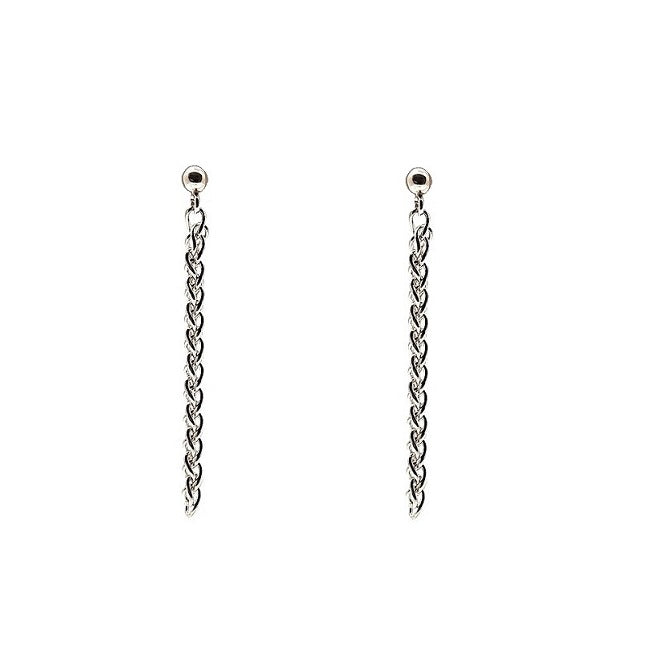 Sterling Silver Spiga Link Drop Earrings