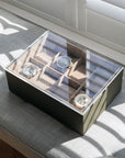 Olive Green 8 Piece Watch Box with Acrylic Lid