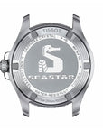 Mid Size Steel Tissot Diamond Set Seastar 1000 Watch on Rubber Strap