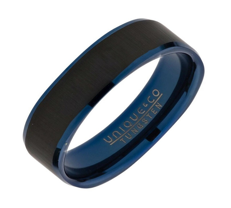 Mens Unique &amp; Co Tungsten Carbide Ring